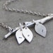 Family Tree Initial Necklace, The Original - Personalized Custom Lower Case Initials on Three Leaves- Family Necklace