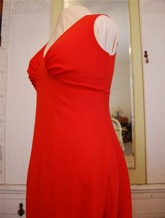 Vintage 70s Red Maxi Dress Plus Size
