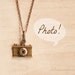 Camera pendant.Camera necklace, Antique Gold, vintage inspired, camera lovers, pendant for photographers.