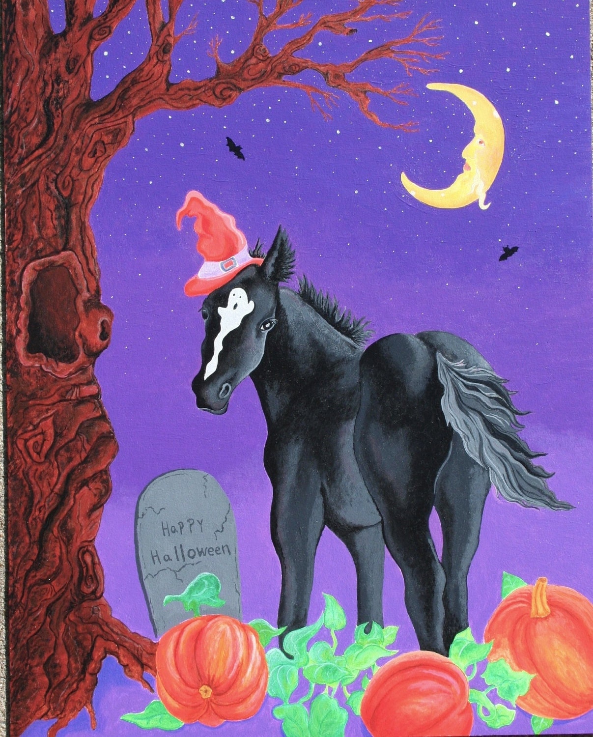 Halloween horse art Etsy Sale horse Foal art by AnimalArtByJodi
