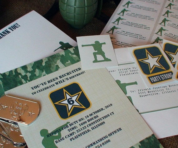 Army Birthday Invitation Printable File Boy's DIY Il_570xn