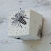 Bumble BEE Art Block Encaustic Painting Black and White