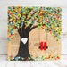 CUSTOMIZABLE Original Encaustic Mixed Media Painting Wedding Gift Kissing Lovebirds 14" x 14"