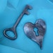 Custom order for Julie M. Key to my Heart-- Iron Keepsake HandForged metal heart and key