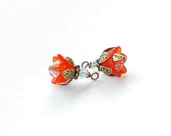 Tangerine Lucite Blossom Charms