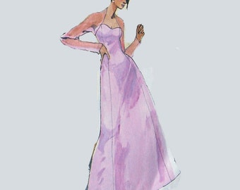 Wedding dress pattern, prom or party dress pattern, long dress, wedding dress, bolero or shrug pattern, Size 12, 14, 16, 18, McCalls 3865