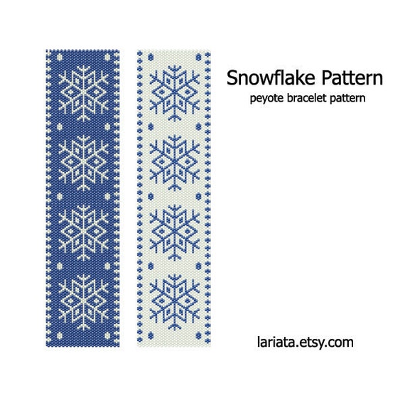 Snowflake Pattern Peyote Stitch Bracelet Pattern INSTANT