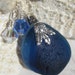 Sea Glass Necklace- A Collection of Blues Multi Seaglass - Sterling Leaf Bail Pendant