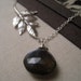 SALE-Antique Leaf Necklace with Labradorite-sterling silver