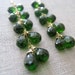 Chrome Diopside Cascade Earrings, green tourmaline, wire wrapped emerald green, gold or silver gemstone jewelry