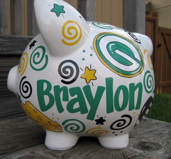 LargePersonalized Piggy BankFootball Fan