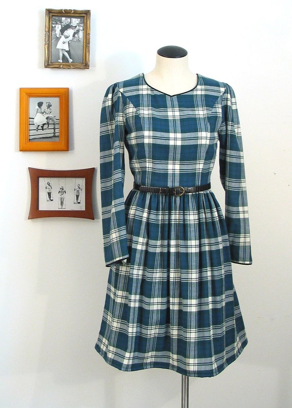 RESERVED...Vintage Laura Ashley Plaid Dress SM...RESERVED