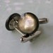 Grey Pearl Cufflinks Vintage Mother of Pearl Silver Cuff Links