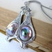 Vintage Earrings Amethyst Glass Antiqued Silver Flower Setting. Orb
