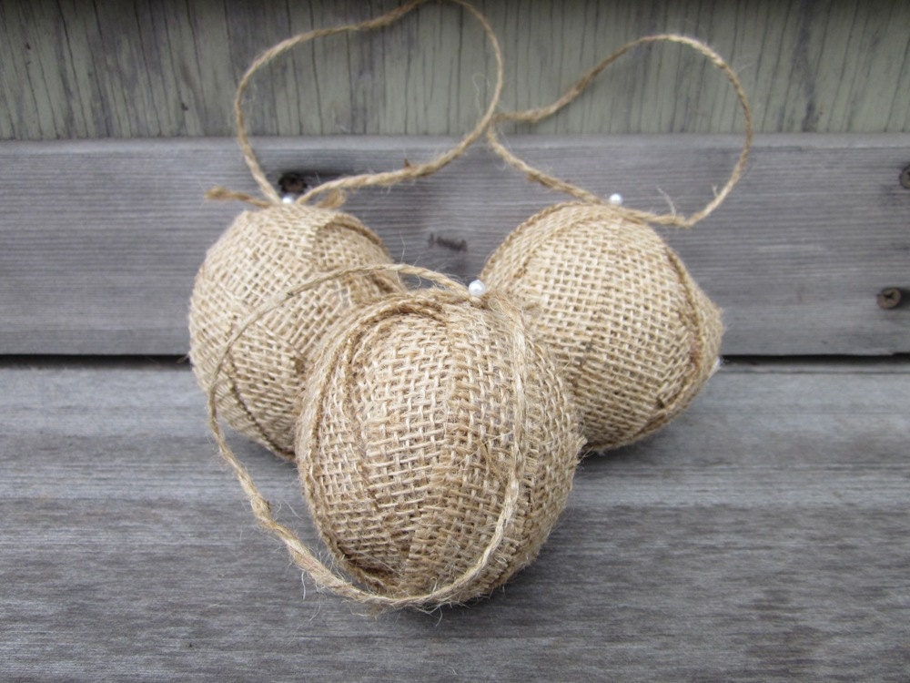 rustic christmas burlap ball ornament by sheepstreetdesign rustic christmas burlap ball ornament by sheepstreetdesign