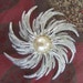 Vintage Sarah Coventry swirl brooch silver with a pearl large retro pin