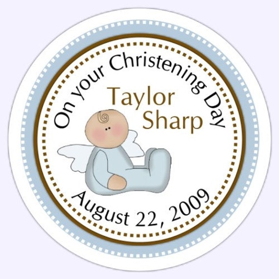 Custom Baptism or Christening Labels Baptism by delightdesignbiz