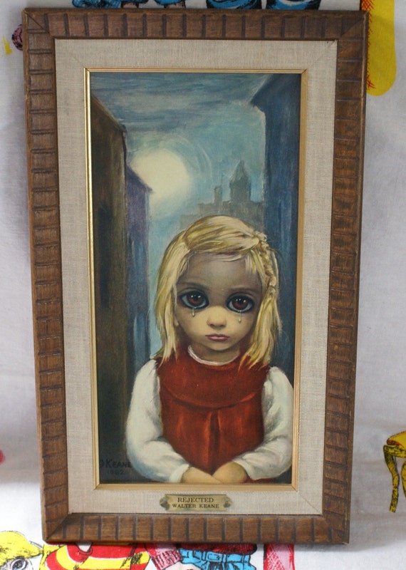 RESERVED Vintage Walter/Margaret Keane Big Sad Eyed Original