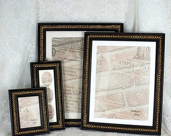 Wide Black and Gold Frame with Oval Mat for by mackenzieframes