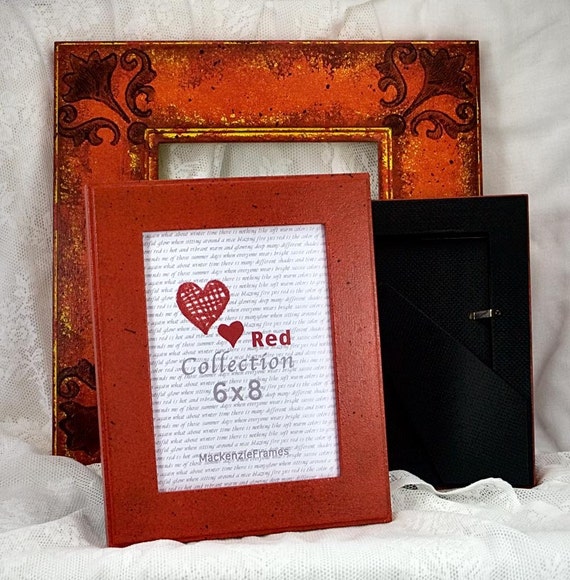 8x6 Red Deluxe Standard Enlargement Photo Frame Hand Painted