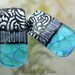 Frosty Aqua Glass Clip Earrings, Fused Glass Jewelry from North Carolina