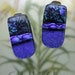 Purple Leaves Clip on Earrings, Handmade Fused Glass Jewelry from North Carolina