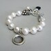 SALE - Love Bracelet with Rhinestones, Pearls and Sterling Silver