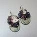 Winter Winds Swirly Fine Silver Earrings with Amethyst, Sapphires, Pink Crystals, and Keshi Pearls on Sterling Silver Ear Wires