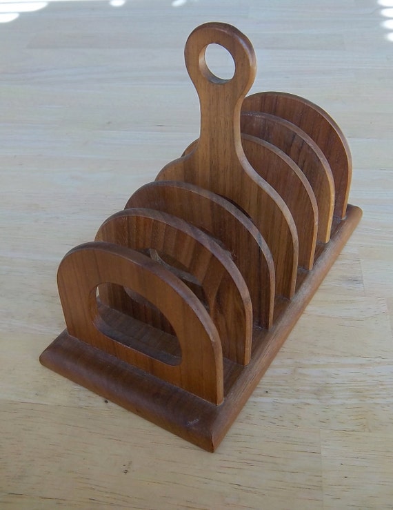 vintage RESERVED Teak Wood Toast Rack Betula by SodaRenee