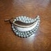 vintage - Faux Pearl Brooch - Leaf Brooch - Crown Trifari - Trifari Brooch