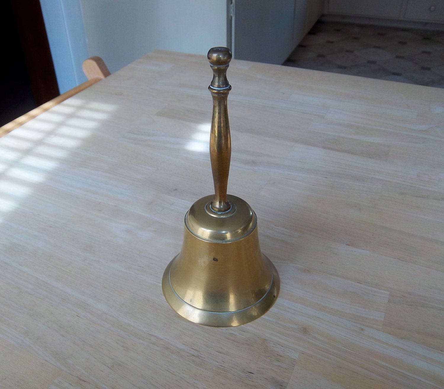 Vintage Brass Bell Hand Held Bell School Bell