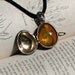 Faberge Style Sterling Silver Egg Locket with Amber Angel