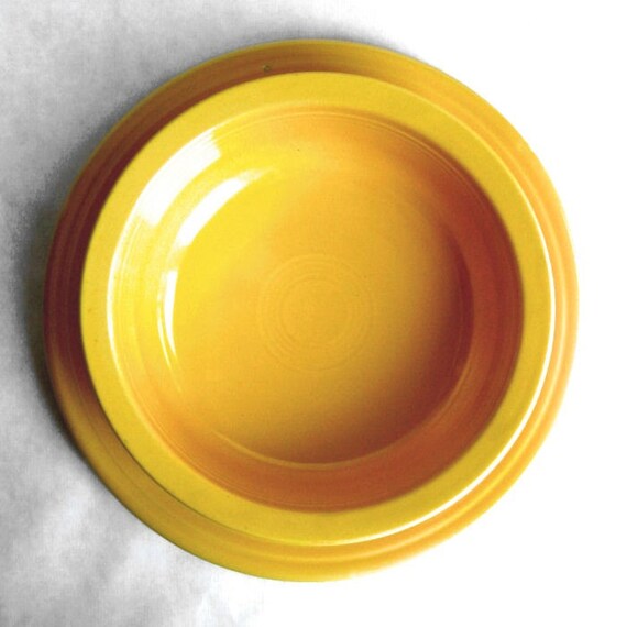 Items similar to Yellow Fiestaware Dishes Nappy Bowl & Chop Plate