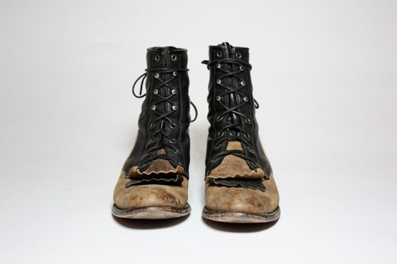 justin lace up ropers mens