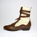 VTG 80's Italian Leather and Canvas Lace Up Ankle Boots 7