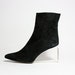 VTG Avant Garde Black Suede Lucite Wedge Ankle Boots 8