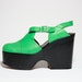 VTG 70's Sea Foam Green Mary Jane Platform Sandals 8.5
