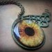 Steampunk Necklace Eye with Verdigris Lashes
