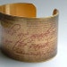 Wuthering Heights Book - Emily Bronte's Haunting Literary Classic - Brass Cuff Bracelet - Perfect Romantic Gift For Wife