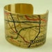Vintage London Underground Railways Map Brass Cuff Bracelet - Map Jewelry