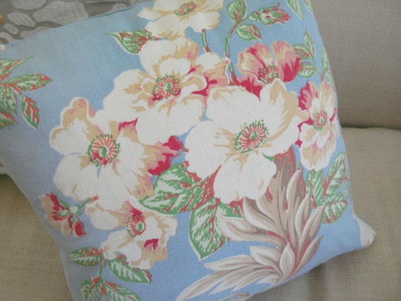 vintage fabric farmhouse cottage style pillow cover blue vintage fabric farmhouse cottage style pillow cover blue
