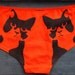Red/orange undie with 2 cute cats, available in sizes S and M