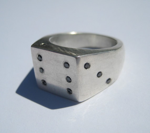 Black Diamond Dice Ring by pitu7design on Etsy