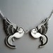 Black and Grey Traditonal Tattoo Swallows Necklace