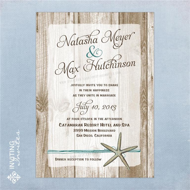 Casual Beach Wedding Invitations 7