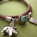 RESRVED for Cheryl Leather bracelet Sterling Silver NO flying pig