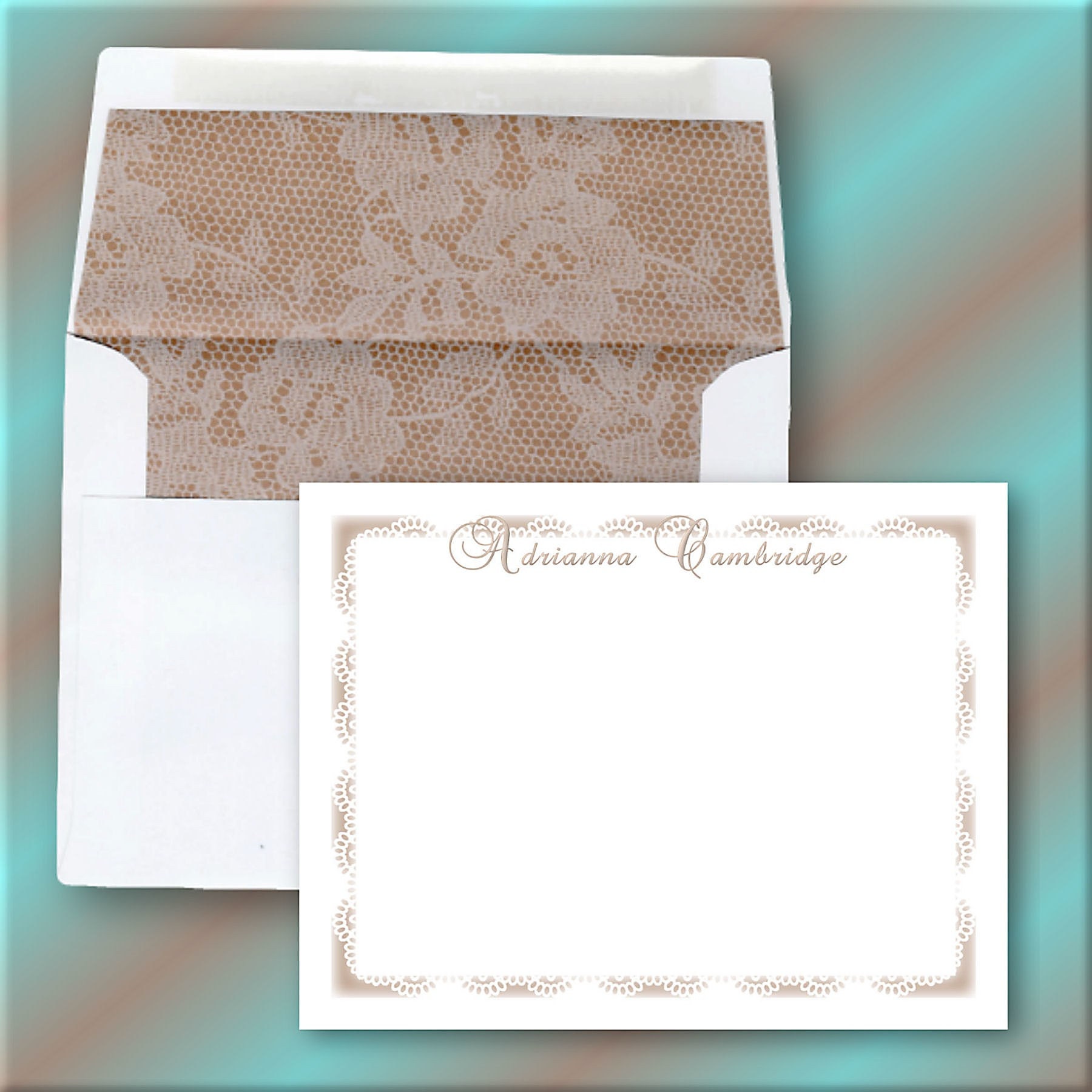 PERSONALIZED Lace Note Cards Stationery by collagebycollins