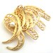 3 for 15 FREE SHIPPING - Vintage gold tone filigree elephant brooch with faux pearl