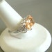 Silver tone cocktail ring with champagne glass setting, size 8