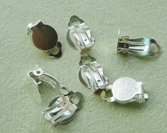 Earring Clips Base 20pcs 10mm Silver Color Earring Clip Post M73--20% OFF